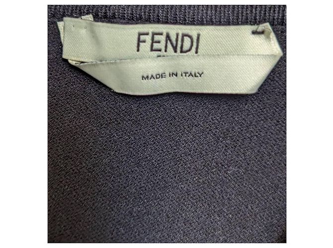 Fendi Vestido de terciopelo en color marfil y azul de Jil Sander 2010s con escote cuadrado Negro - vista 6