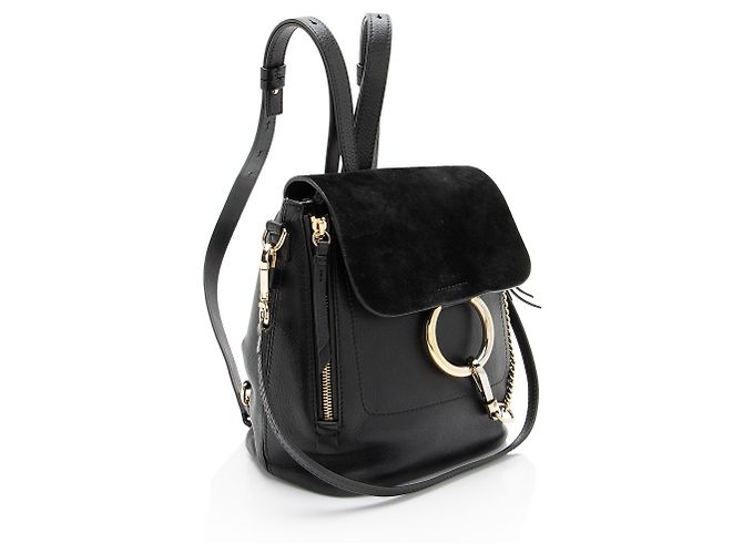 Chloé Chloe Mini Faye Rucksack aus Kalbsleder Schwarz - Ansicht 2
