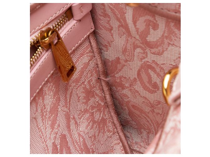 Piccola borsa tote Athena in canvas Logo Versace Rosa - vista 10