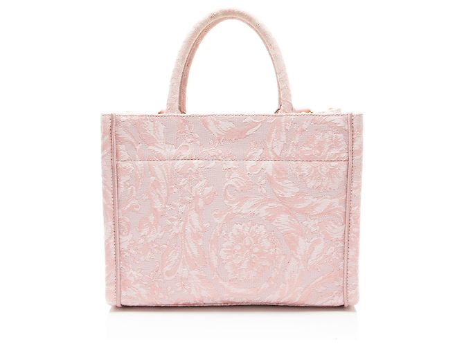 Piccola borsa tote Athena in canvas Logo Versace Rosa - vista 3