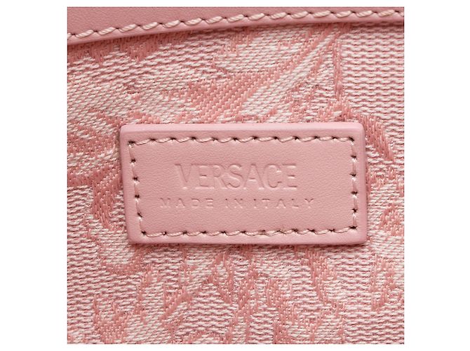 Piccola borsa tote Athena in canvas Logo Versace Rosa - vista 7