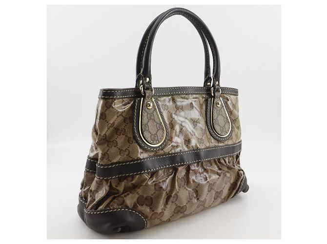 Borsa Tote Gucci GG Crystal Marrone - vista 3