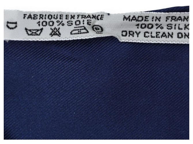 Hermès Sciarpa Carré 90 HERMES LES TAMBOURS Blu navy - vista 8
