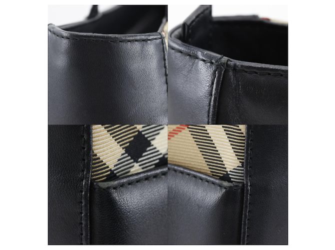 Borsa Tote Burberry Nova Check Nero - vista 13