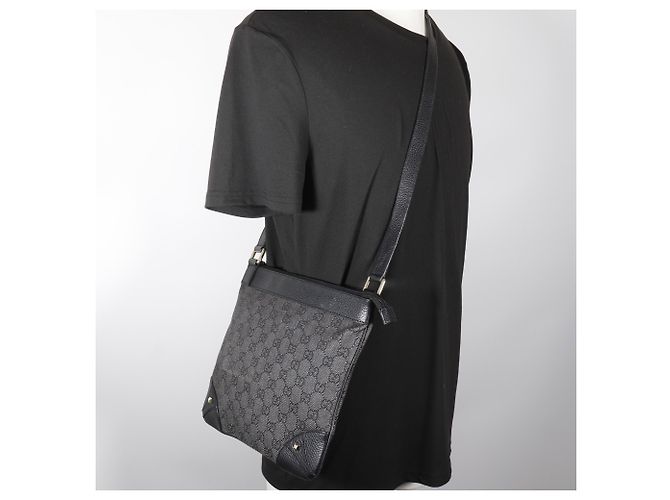Borsa a Spalla Gucci GG Canvas Nera Nero - vista 20