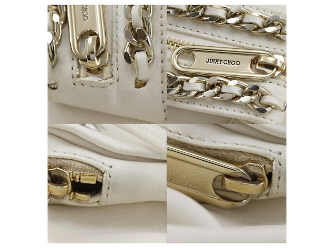 Borsa a mano in pelle bianca Jimmy Choo Bianco - vista 16