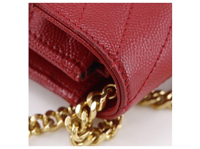 Borsa a tracolla in pelle rossa Yves Saint Laurent Rosso - vista 11