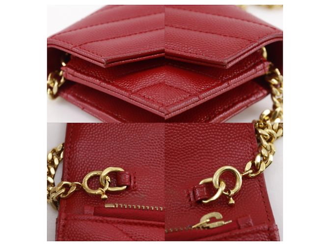 Borsa a tracolla in pelle rossa Yves Saint Laurent Rosso - vista 16