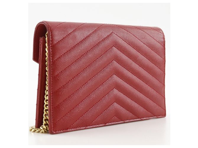 Borsa a tracolla in pelle rossa Yves Saint Laurent Rosso - vista 3