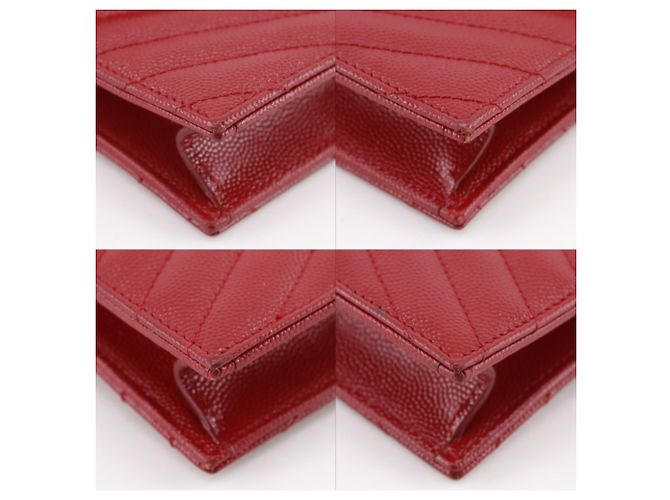 Borsa a tracolla in pelle rossa Yves Saint Laurent Rosso - vista 4