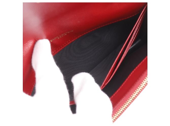 Borsa a tracolla in pelle rossa Yves Saint Laurent Rosso - vista 7