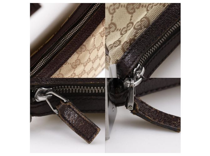Borsa a tracolla Gucci in tela GG marrone - vista 11