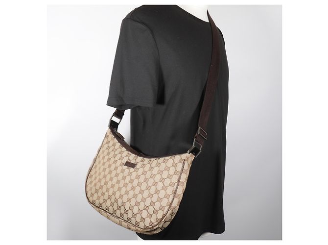 Borsa a tracolla Gucci in tela GG marrone - vista 16