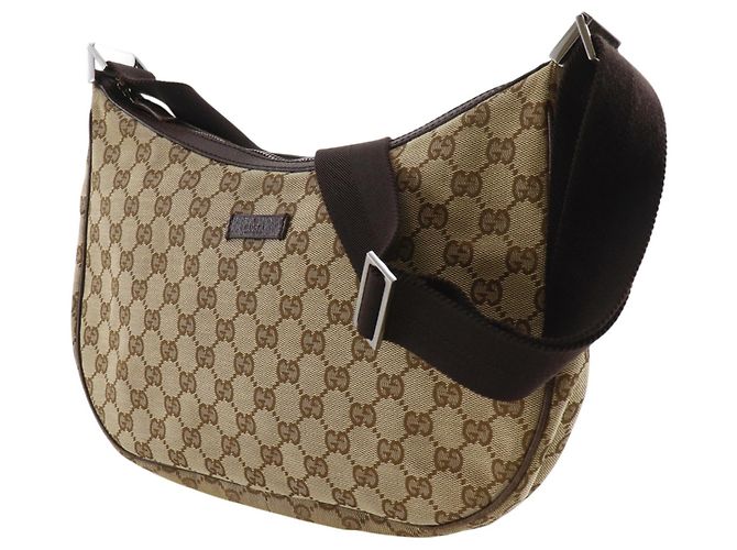 Borsa a tracolla Gucci in tela GG marrone - vista 2