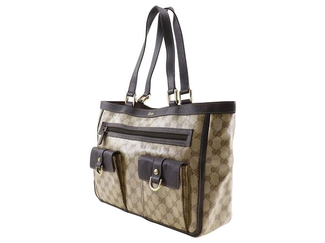 Borsa Tote Gucci GG Crystal Marrone - vista 2