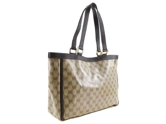 Borsa Tote Gucci GG Crystal Marrone - vista 3