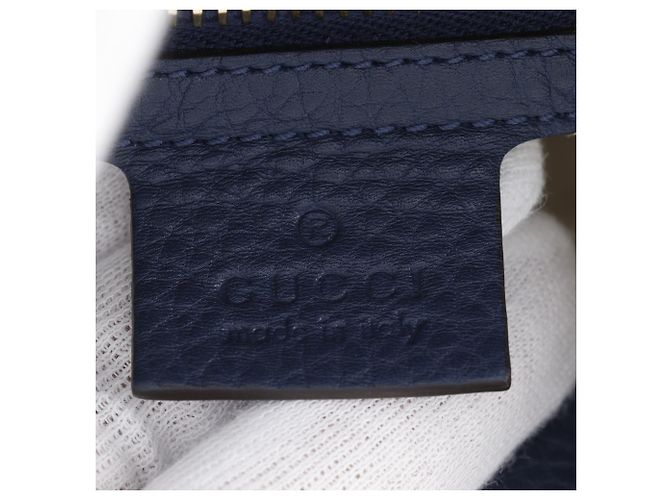 Borsa shopper Gucci Bamboo Shopper Small Blu navy - vista 15