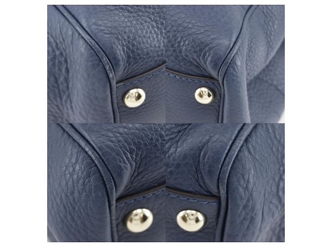Borsa shopper Gucci Bamboo Shopper Small Blu navy - vista 4