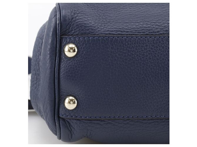 Borsa shopper Gucci Bamboo Shopper Small Blu navy - vista 8