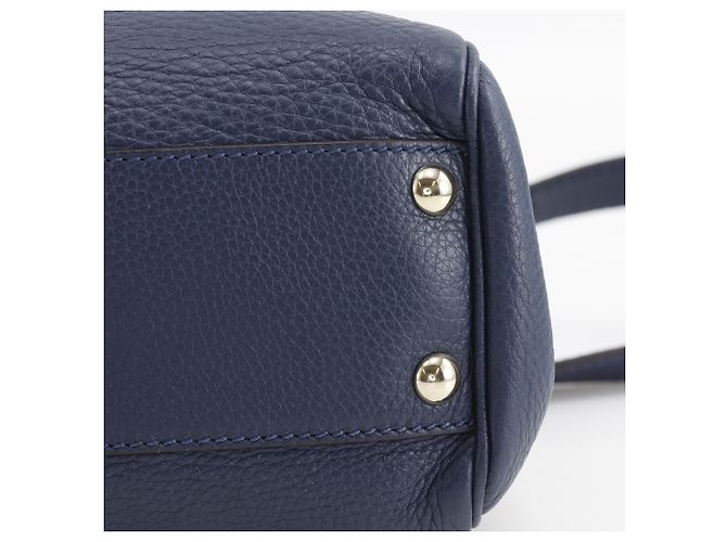 Borsa shopper Gucci Bamboo Shopper Small Blu navy - vista 9