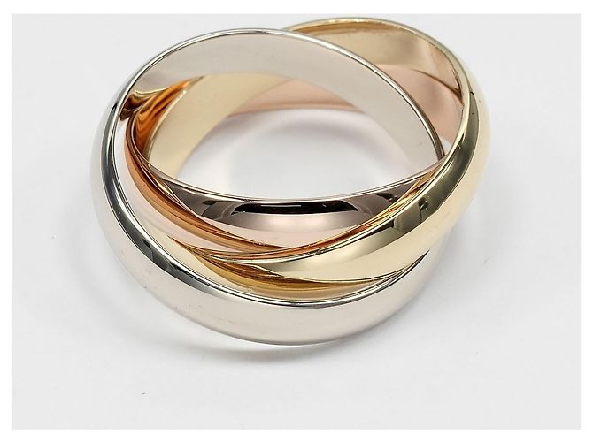 Anello Cartier Trinity in oro rosa bianco e giallo - vista 3