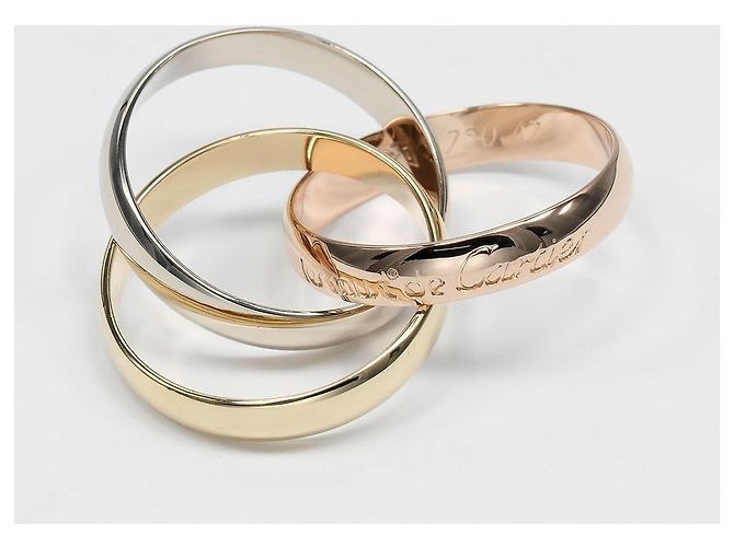 Anello Cartier Trinity in oro rosa bianco e giallo - vista 5