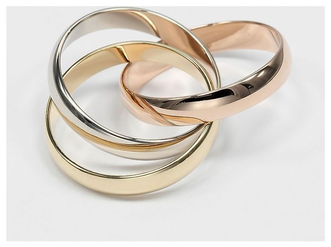Anello Cartier Trinity in oro rosa bianco e giallo - vista 6