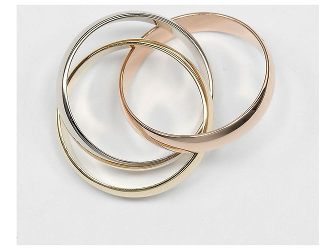 Anello Cartier Trinity in oro rosa bianco e giallo - vista 7