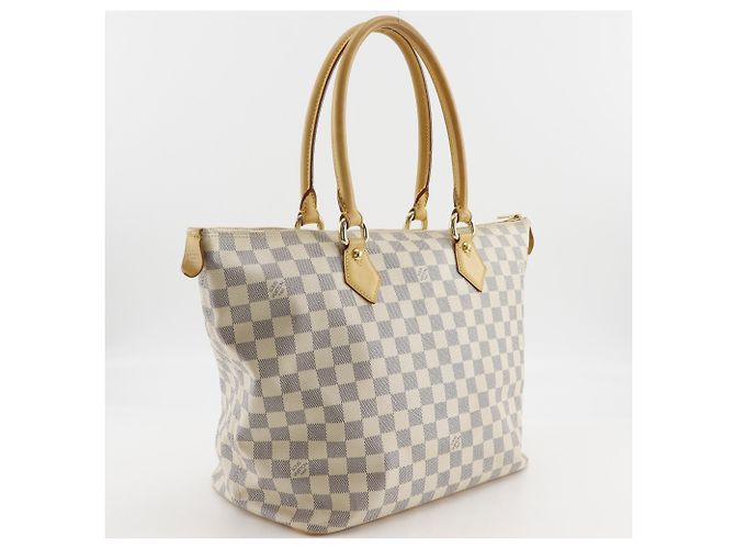 Borsa Tote Louis Vuitton Saleya MM Bianco - vista 3