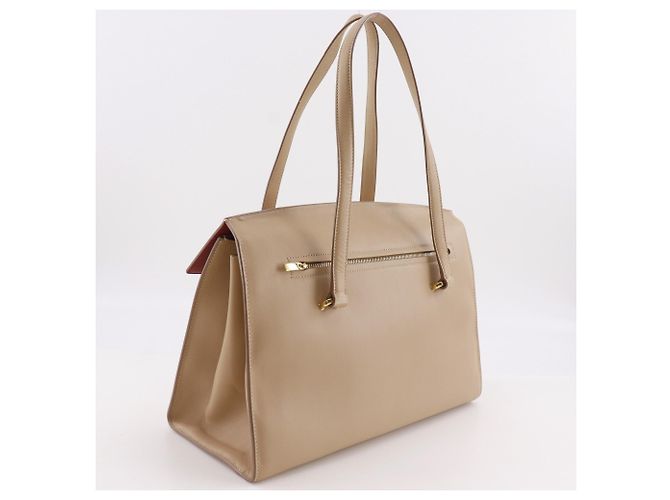 Borsa Tote Salvatore Ferragamo Gancini Beige - vista 3