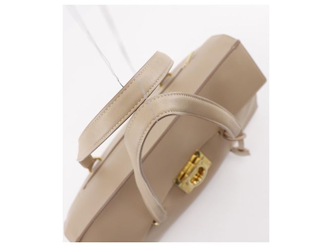 Borsa Tote Salvatore Ferragamo Gancini Beige - vista 5