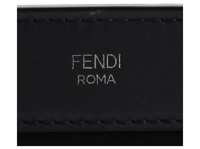 Borsa Fendi Dotcom in pelle blu navy - vista 14