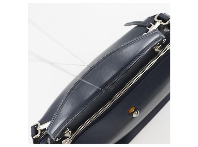 Borsa Fendi Dotcom in pelle blu navy - vista 5