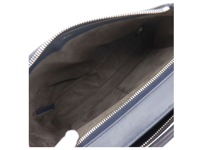 Borsa Fendi Dotcom in pelle blu navy - vista 7