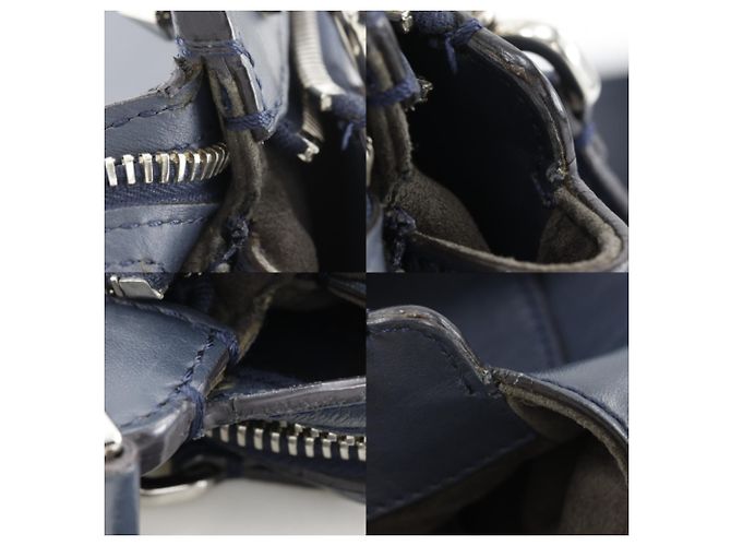 Borsa Fendi Dotcom in pelle blu navy - vista 8