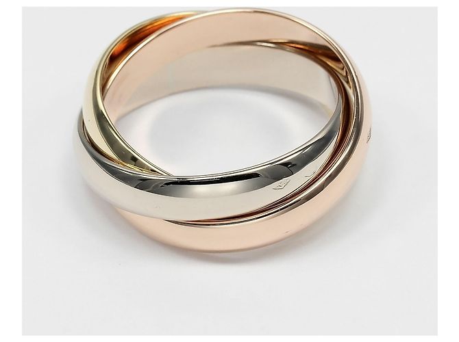 Anello Cartier Trinity in oro rosa bianco e giallo 18K - vista 3