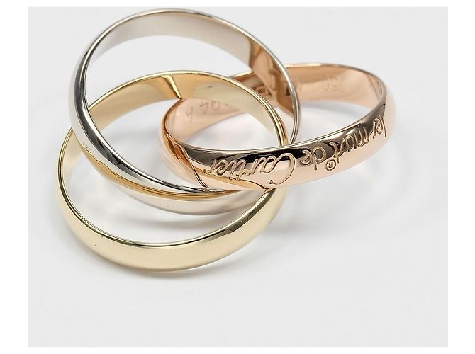 Anello Cartier Trinity in oro rosa bianco e giallo 18K - vista 7