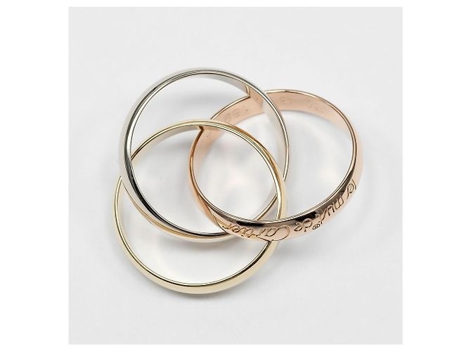 Anello Cartier Trinity in oro rosa bianco e giallo 18K - vista 8