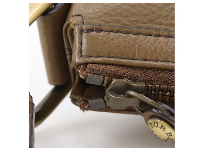 Borsa a tracolla in pelle marrone Burberry - vista 6