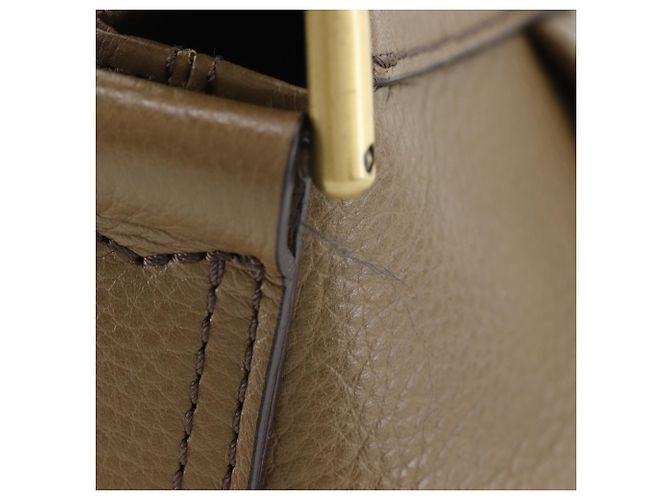 Borsa a tracolla in pelle marrone Burberry - vista 7