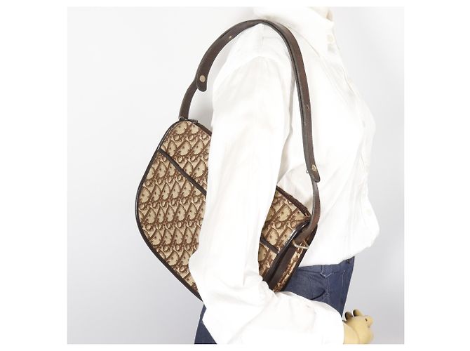 Borsa a Spalla Christian Dior Trotter Marrone - vista 18