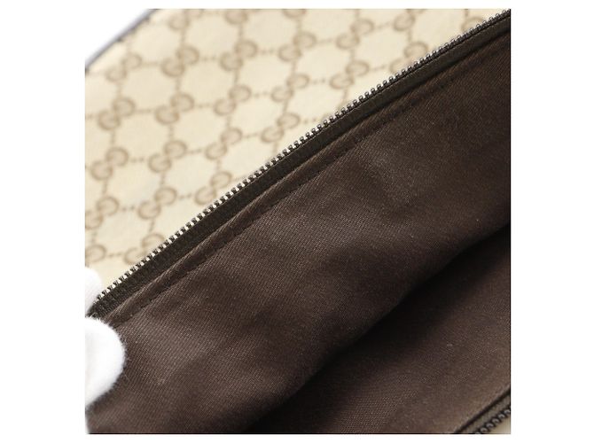 Borsa a tracolla Gucci in tela GG marrone - vista 10