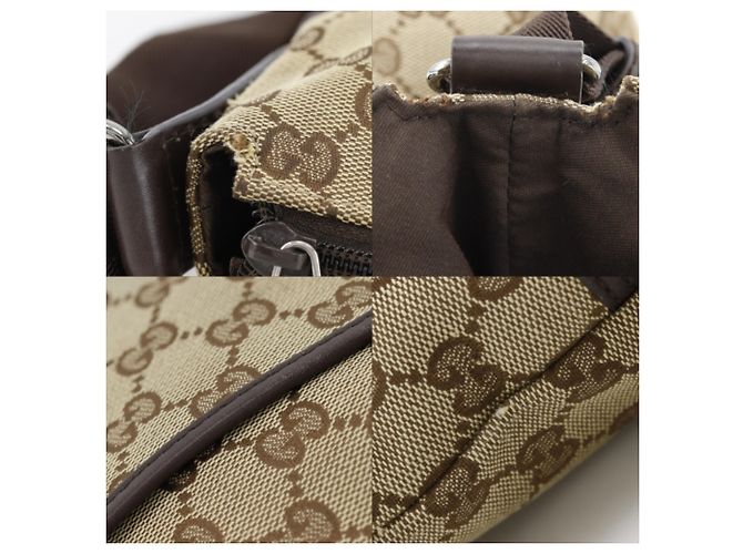 Borsa a tracolla Gucci in tela GG marrone - vista 11
