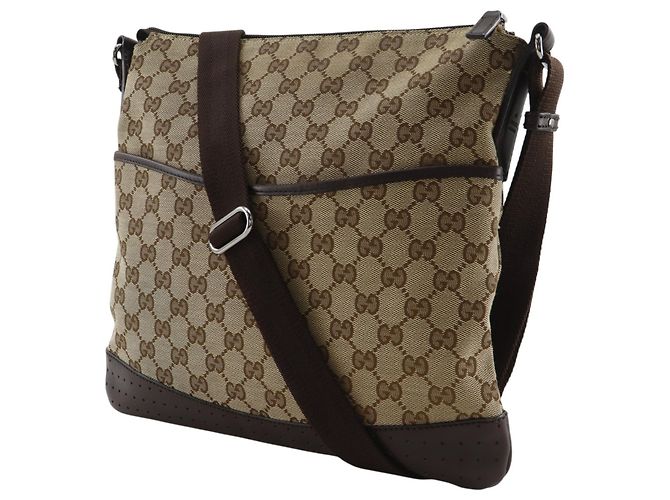 Borsa a tracolla Gucci in tela GG marrone - vista 2