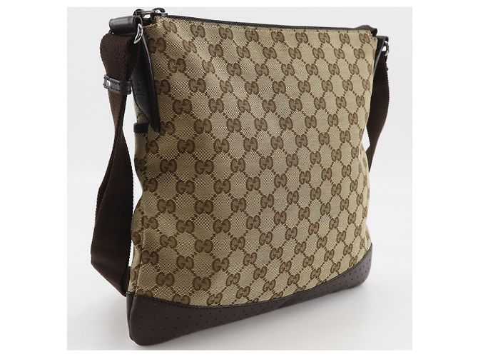 Borsa a tracolla Gucci in tela GG marrone - vista 3