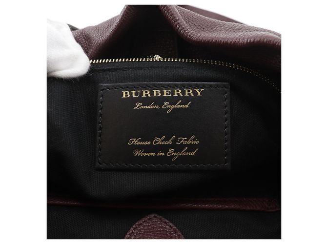 Borsa a tracolla in pelle di vitello Burberry Rosso Bordò - vista 13