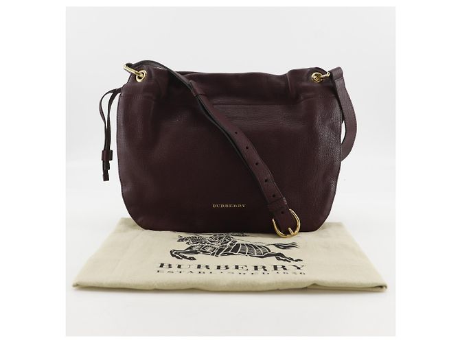 Borsa a tracolla in pelle di vitello Burberry Rosso Bordò - vista 15