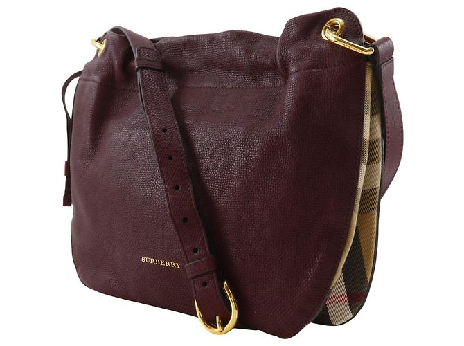 Borsa a tracolla in pelle di vitello Burberry Rosso Bordò - vista 2