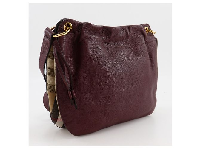 Borsa a tracolla in pelle di vitello Burberry Rosso Bordò - vista 3