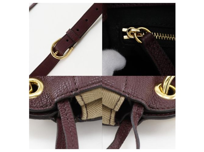 Borsa a tracolla in pelle di vitello Burberry Rosso Bordò - vista 9